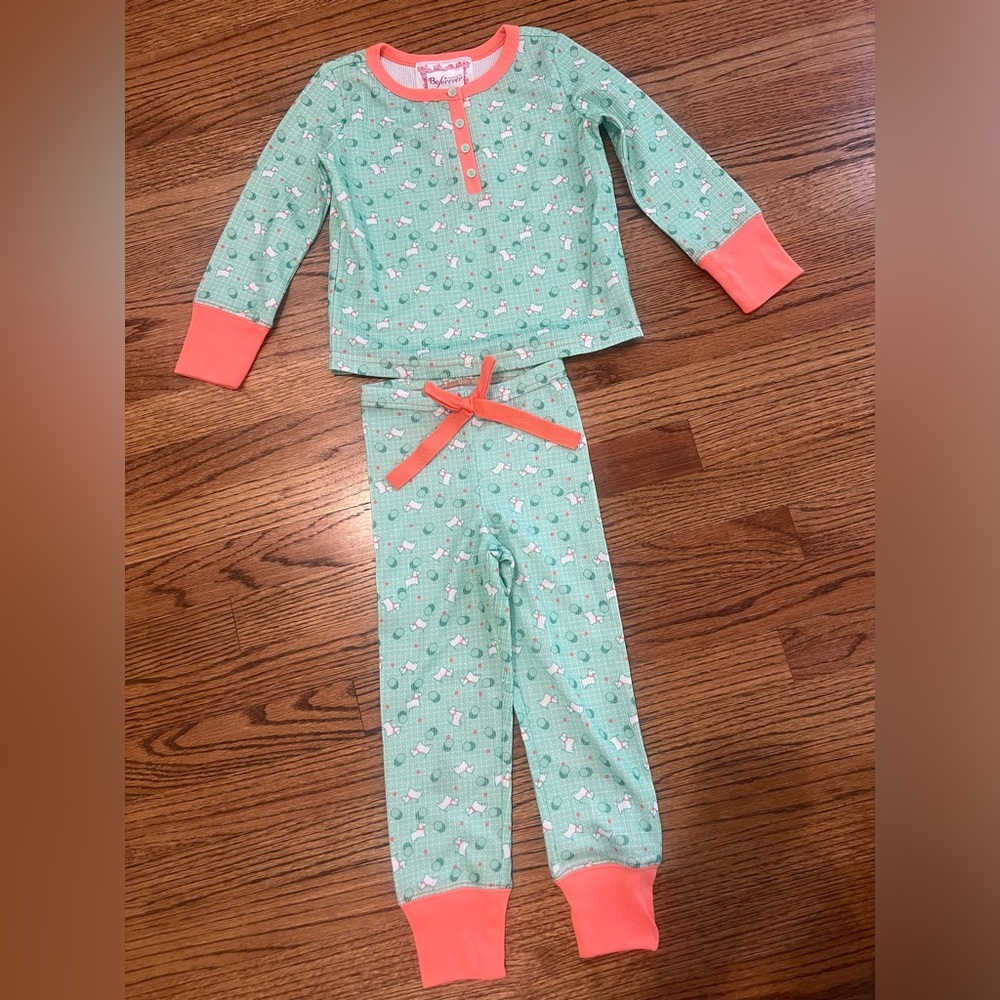 American Girl Kids Pajamas with Orange Accents